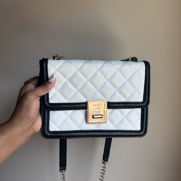 Aldo Black and White Quilted Crossbody Bag - Picture 1 of 5